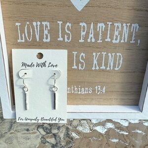 Handcrafted Sterling Silver Bar Dangle Earrings